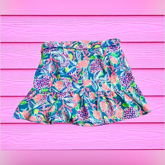 Lilly Pulitzer Debbie Skirt, Maldives Green Turtle Wave Pattern, Size 14 - Picture 2 of 2